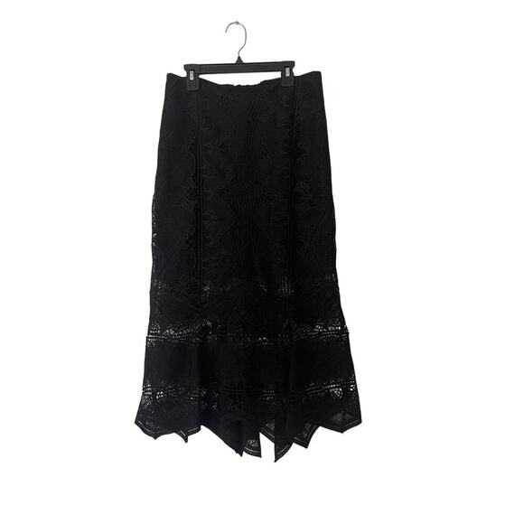 Jonathan Simkhai Black Lace Midi Skirt Size 4 - Picture 1 of 5